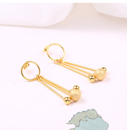 1 Pair Simple Style Geometric Plating Titanium Steel Drop Earrings