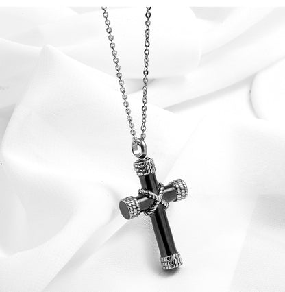 Hip-hop Retro Cross Stainless Steel Plating Gold Plated Pendant Necklace