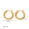 1 Pair Simple Style Round Plating Stainless Steel 18k Gold Plated Hoop Earrings