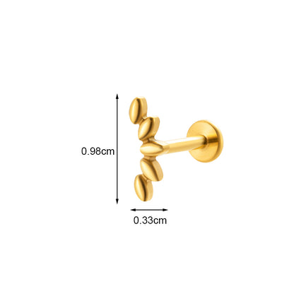 1 Piece Vintage Style Heart Shape Plating Inlay Titanium Alloy Zircon 18k Gold Plated Ear Studs