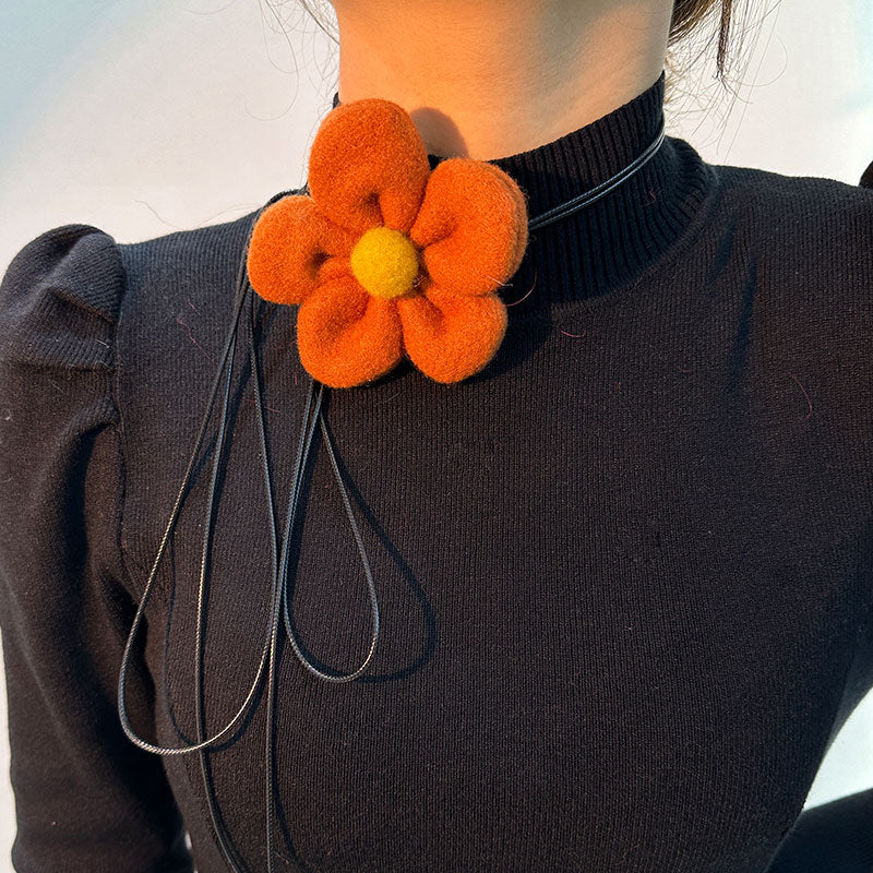 Vintage Style Flower Cloth Handmade Women's Necklace