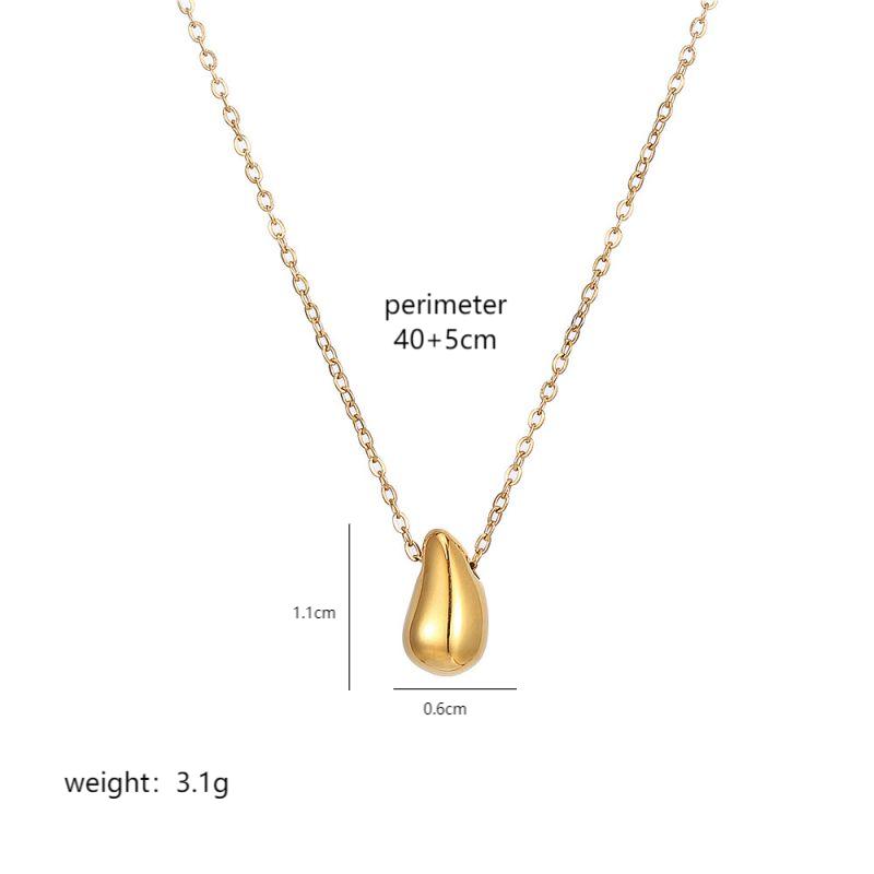 Ig Style Vintage Style Water Droplets Stainless Steel Polishing Plating 18k Gold Plated Pendant Necklace