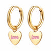 1 Pair Sweet Simple Style Heart Shape Plating Carving Stainless Steel 18k Gold Plated Drop Earrings