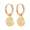 1 Pair Elegant Simple Style Round Plating Hollow Out Stainless Steel 18k Gold Plated Drop Earrings