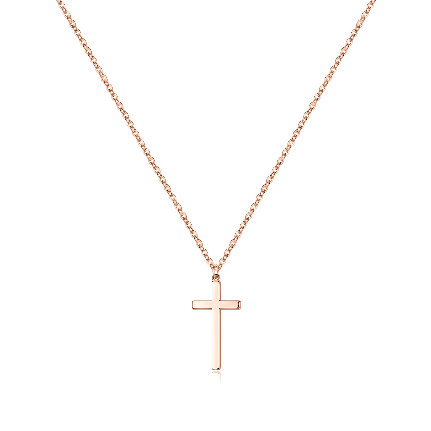 Simple Style Commute Cross Sterling Silver Plating 14k Gold Plated Rose Gold Plated Silver Plated Pendant Necklace