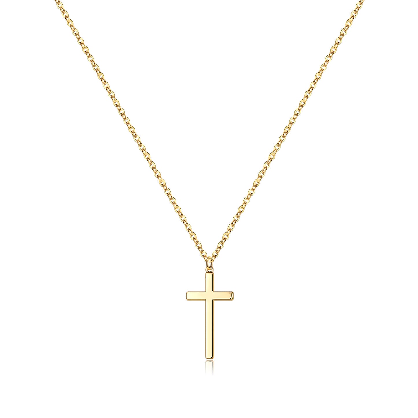 Simple Style Commute Cross Sterling Silver Plating 14k Gold Plated Rose Gold Plated Silver Plated Pendant Necklace