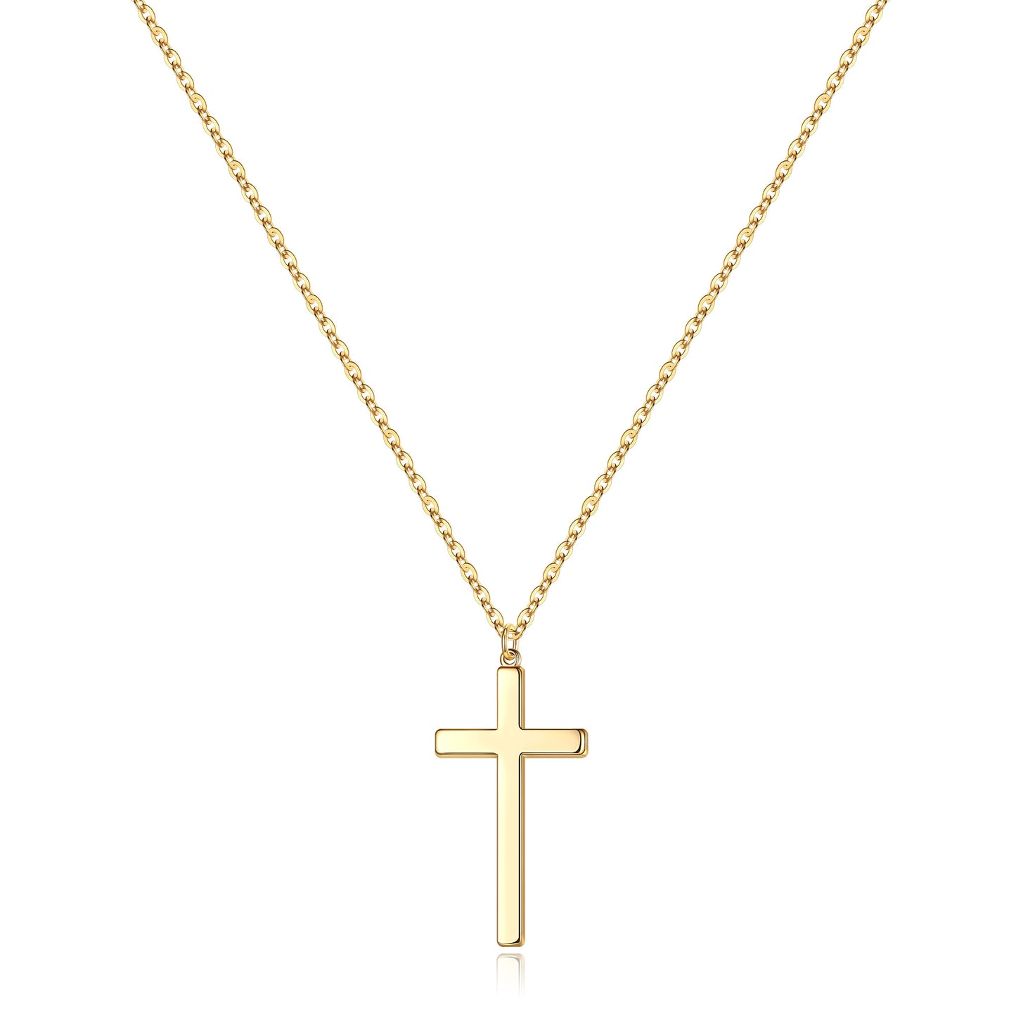 Simple Style Commute Cross Sterling Silver Plating 14k Gold Plated Rose Gold Plated Silver Plated Pendant Necklace