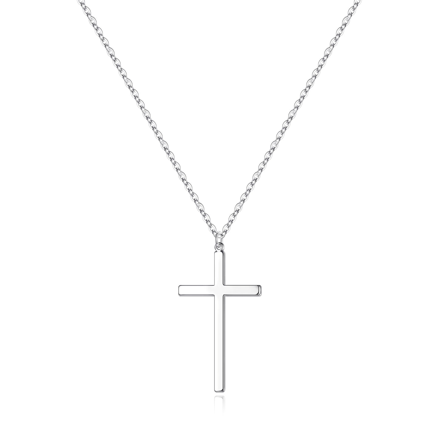 Simple Style Commute Cross Sterling Silver Plating 14k Gold Plated Rose Gold Plated Silver Plated Pendant Necklace