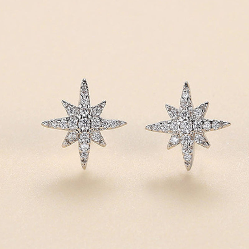 1 Pair Simple Style Constellation Star Plating Inlay Copper Zircon Gold Plated Ear Studs