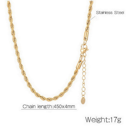 Casual Simple Style Solid Color Stainless Steel Titanium Steel Plating Gold Plated Necklace