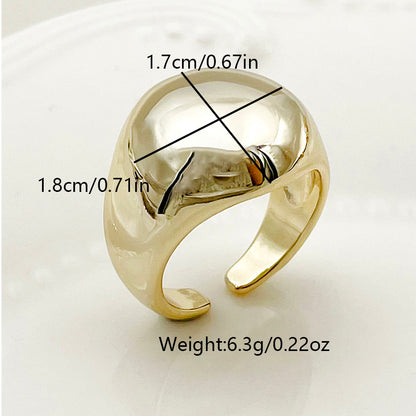 Simple Style Irregular Copper Gold Plated Open Rings In Bulk