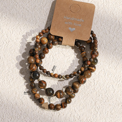 Simple Style Color Block Natural Stone Beaded Bracelets