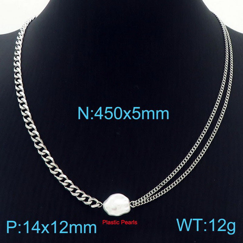 Wholesale Basic Classic Style Geometric Titanium Steel Plating Necklace