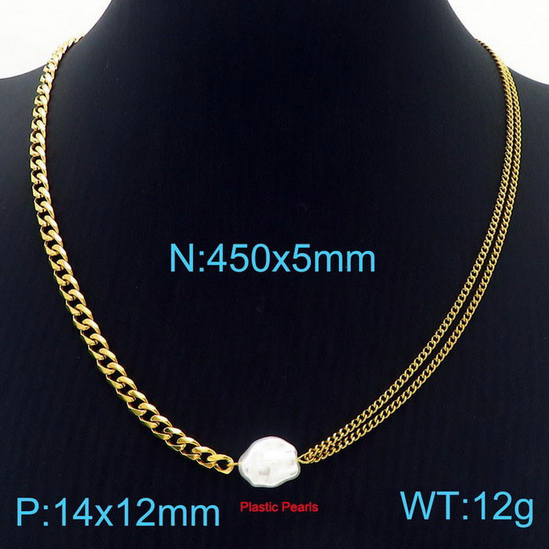 Wholesale Basic Classic Style Geometric Titanium Steel Plating Necklace