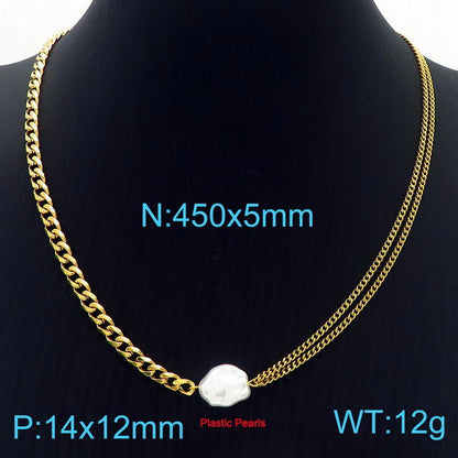 Wholesale Basic Classic Style Geometric Titanium Steel Plating Necklace