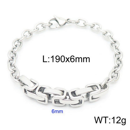 Retro Streetwear Geometric Titanium Steel Bracelets