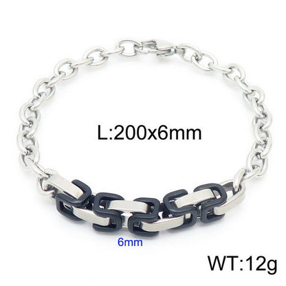 Retro Streetwear Geometric Titanium Steel Bracelets