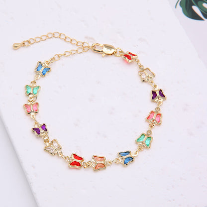 Simple Style Star Moon Butterfly Copper 18k Gold Plated Bracelets In Bulk