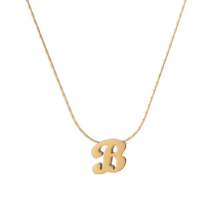 Simple Style Letter Titanium Steel Plating 18k Gold Plated Pendant Necklace