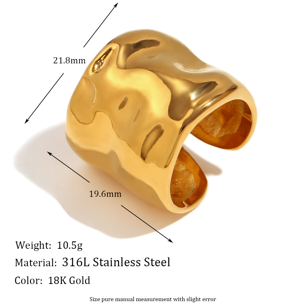 Vintage Style Simple Style Geometric Stainless Steel Plating 18k Gold Plated Open Rings