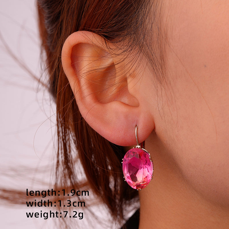 1 Pair Glam Simple Style Color Block Inlay Copper Zircon Ear Studs