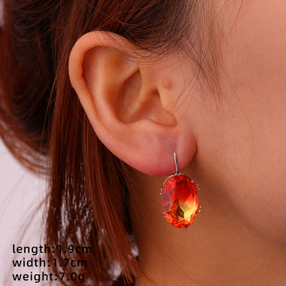 1 Pair Glam Simple Style Color Block Inlay Copper Zircon Ear Studs