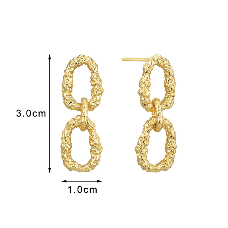 1 Pair Punk Commute Solid Color Plating Copper 18k Gold Plated Ear Studs