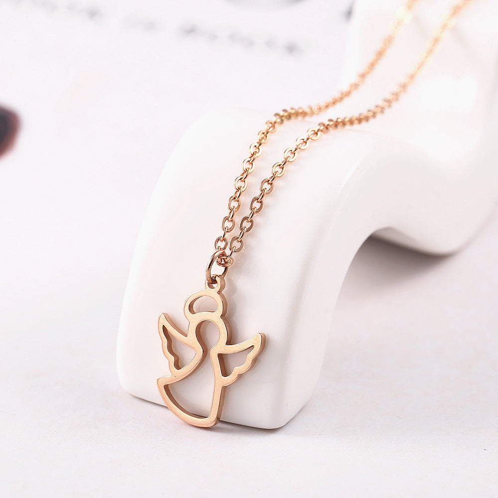 Cartoon Style Solid Color Stainless Steel Plating Gold Plated Pendant Necklace