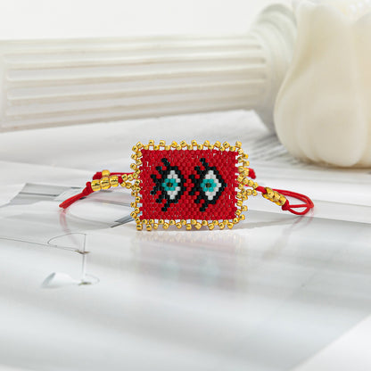 Streetwear Palm Eye Glass Rope Handmade Women's Bracelets