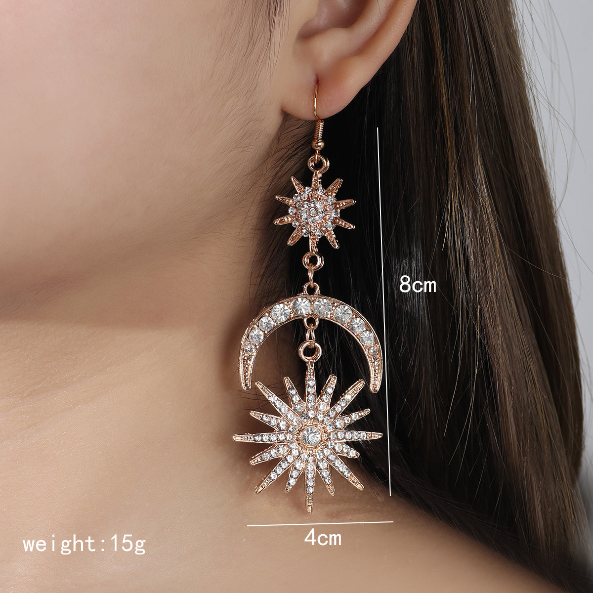 1 Pair Fashion Devil's Eye Alloy Inlay Zircon Gold Plated Women's Drop Earrings