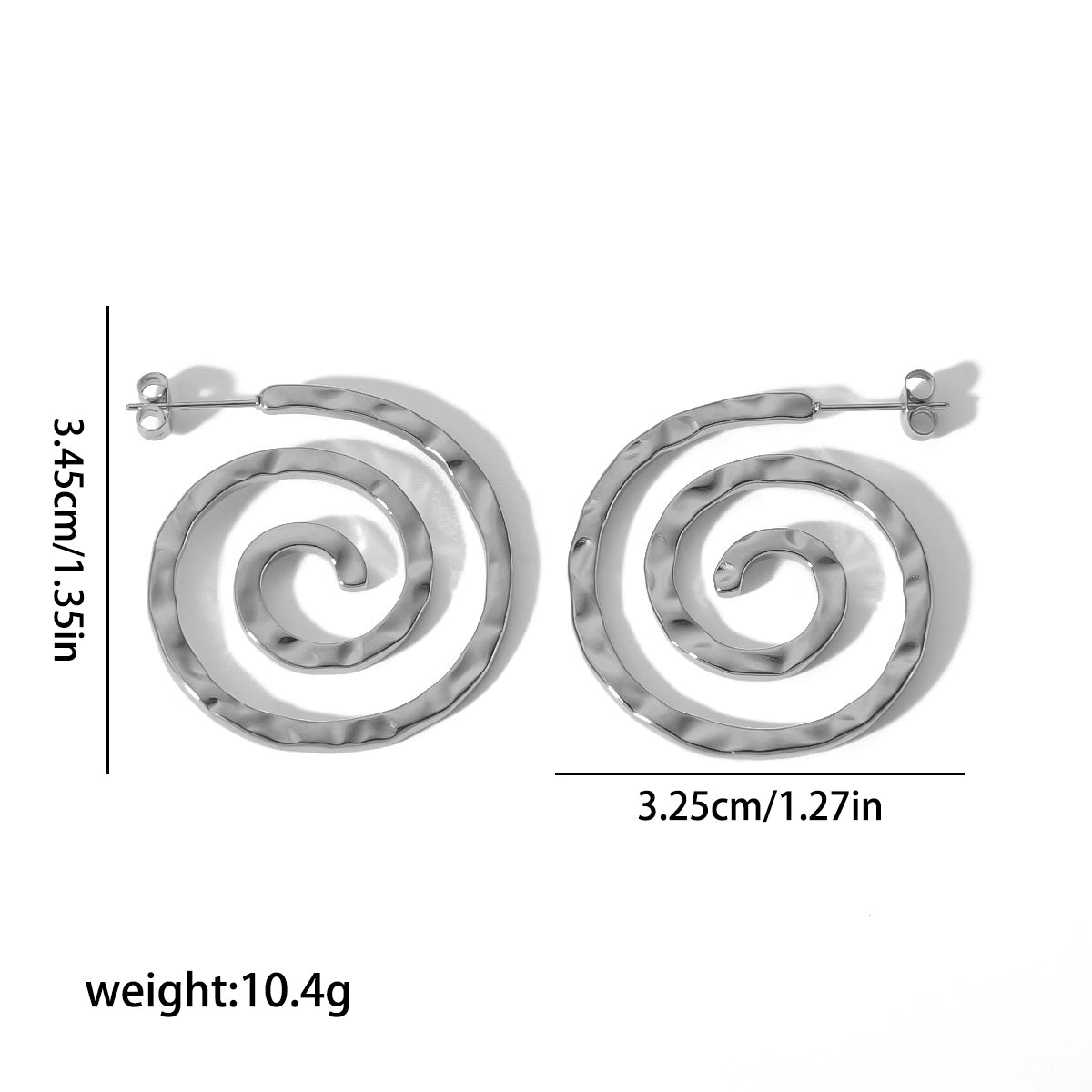 1 Pair Simple Style Commute Circle Lines Polishing Plating Stainless Steel 18k Gold Plated Ear Studs