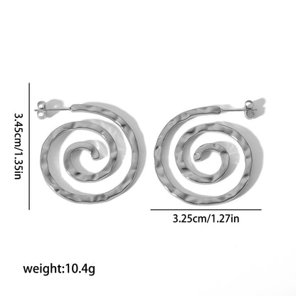 1 Pair Simple Style Commute Circle Lines Polishing Plating Stainless Steel 18k Gold Plated Ear Studs