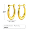 1 Pair Simple Style Solid Color Plating Stainless Steel 18k Gold Plated Earrings