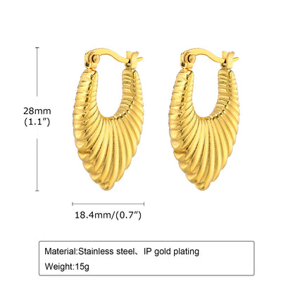 1 Pair Simple Style Commute Solid Color Plating Stainless Steel Gold Plated Earrings