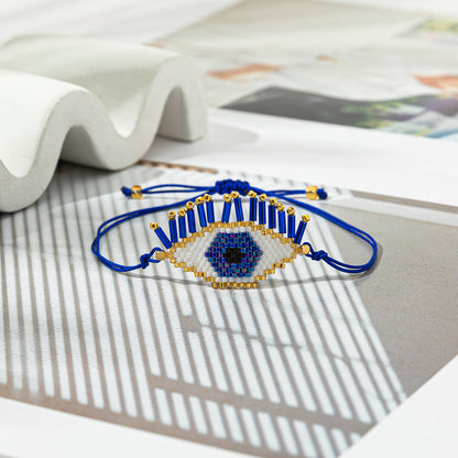 Hip-hop Vintage Style Devil's Eye Eye Glass Handmade Unisex Bracelets