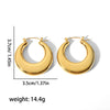 1 Pair Simple Style Commute Solid Color Polishing Plating Stainless Steel 18k Gold Plated Earrings