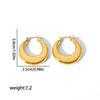 1 Pair Simple Style Commute Solid Color Polishing Plating Stainless Steel 18k Gold Plated Earrings