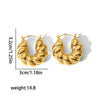 1 Pair Simple Style Commute U Shape Polishing Plating Stainless Steel 18k Gold Plated Earrings