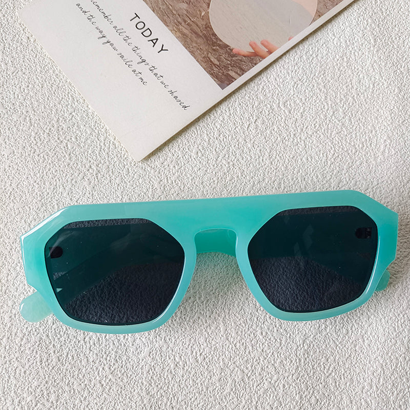 Casual Solid Color Pc Resin Special-shaped Mirror Full Frame Women's Sunglasses