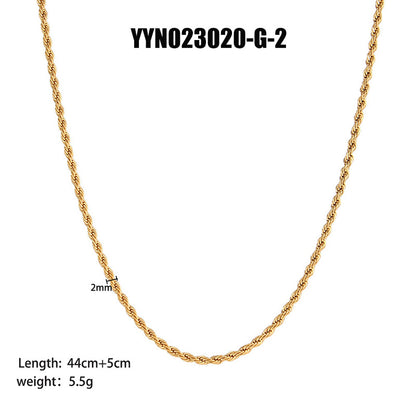 Simple Style Streetwear Solid Color Titanium Steel Necklace