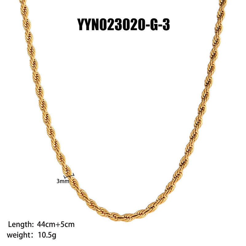 Simple Style Streetwear Solid Color Titanium Steel Necklace