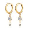 1 Pair Elegant Simple Style Geometric Plating Inlay Stainless Steel Zircon 18k Gold Plated Drop Earrings