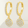 1 Pair Ig Style Simple Style Round Plating Inlay Sterling Silver Zircon Gold Plated Drop Earrings