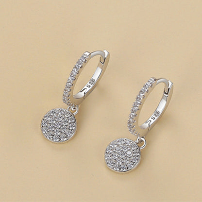 1 Pair Ig Style Simple Style Round Plating Inlay Sterling Silver Zircon Gold Plated Drop Earrings