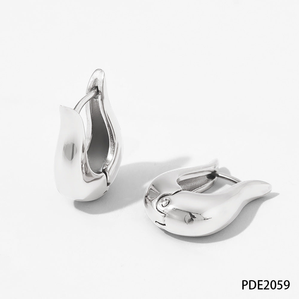 1 Pair Retro Simple Style U Shape Plating Stainless Steel Earrings