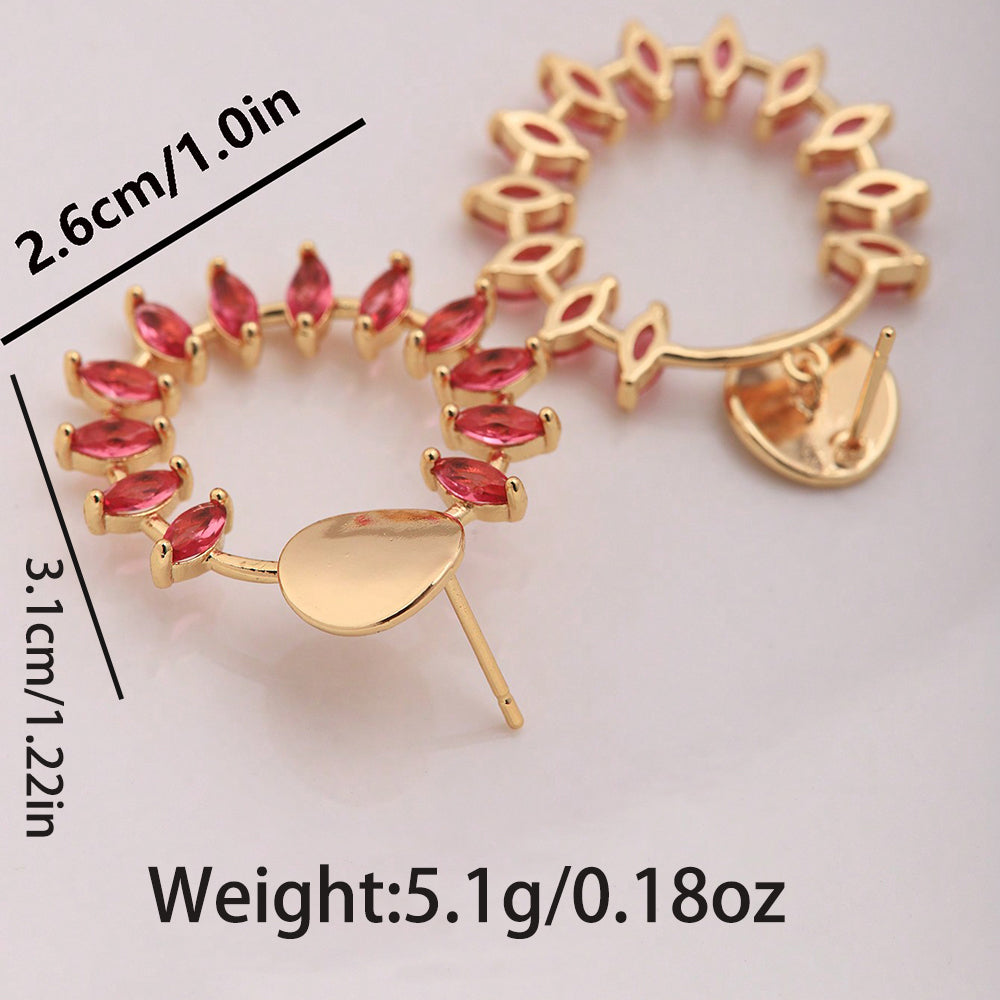 1 Pair Elegant Geometric Starry Sky Shell Plating Inlay Copper Zircon 18k Gold Plated Ear Studs