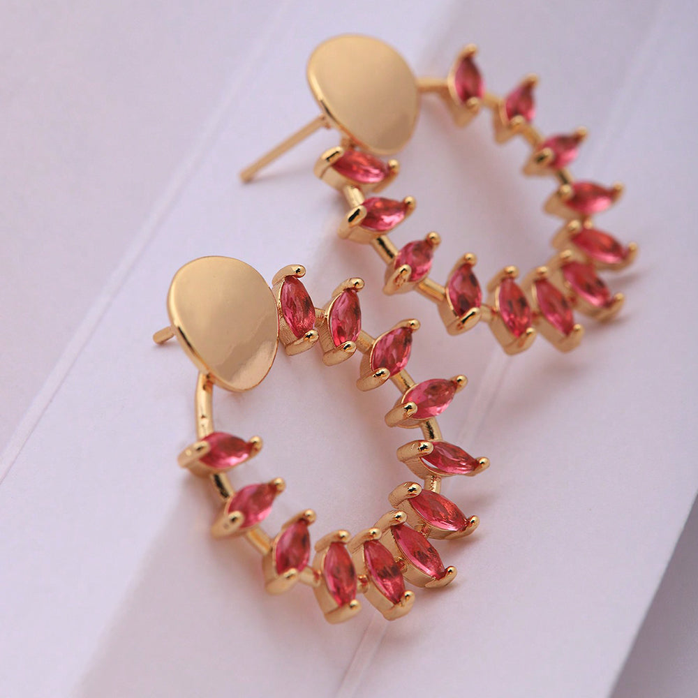 1 Pair Elegant Geometric Starry Sky Shell Plating Inlay Copper Zircon 18k Gold Plated Ear Studs