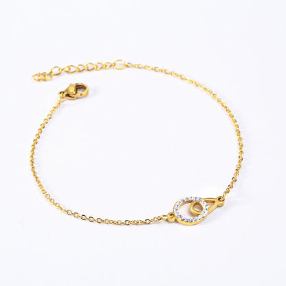 Wholesale Simple Style Commute Solid Color Titanium Steel Inlay Zircon Bracelets Earrings Necklace