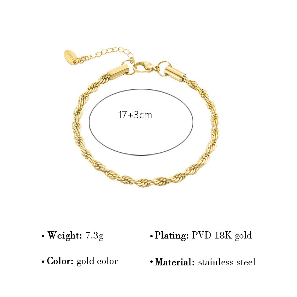 Fashion Solid Color Titanium Steel Plating Inlay Zircon Bracelets 1 Piece