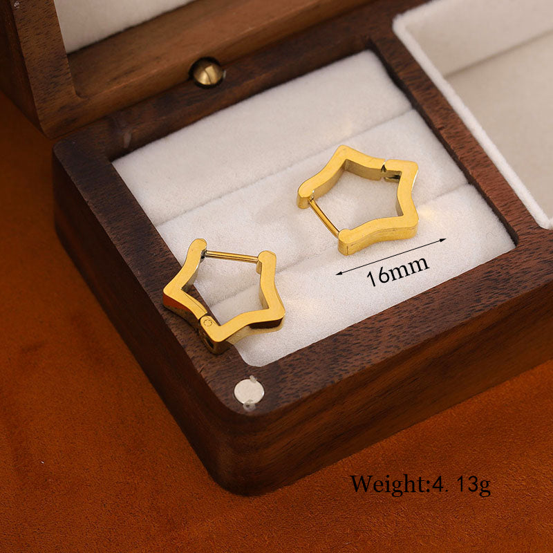 1 Pair Casual Simple Style U Shape Heart Shape Twist Plating Stainless Steel 18k Gold Plated Earrings